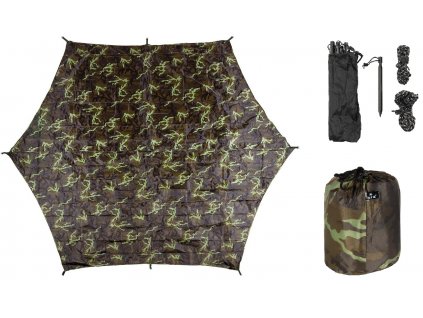 Plachta nepromokavá šestihran Tarpaulin "Hexagon-Tarp" 340x310 cm Vz.95 AČR MFH® 32418J