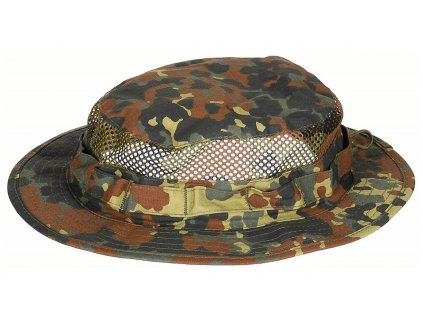 Klobouk síťovaný maskovací BW Jungle Bush Hat Mesh Boonie Flecktarn RipStop MFH® 10720V