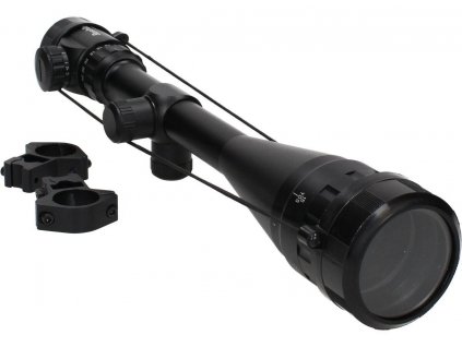 Puškohled 6-24 x 50 AOEG zoom Rifle Scope Boshile montáž 11 mm podsvícený kříž