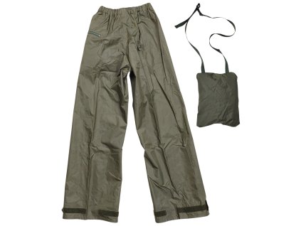 Kalhoty do deště nepromokavé s obalem zelené KL Holandsko originál