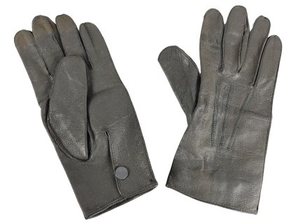 Rukavice BW kožené s patentem šedé Bundeswehr originál použité