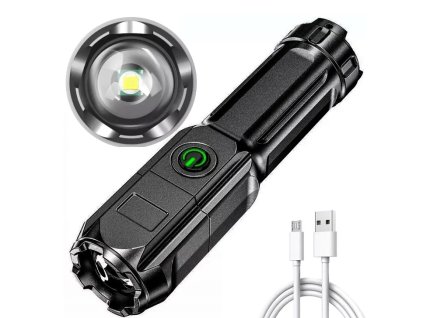 Taktická svítilna dobíjecí USB Zoom XPE LED GENETIC®