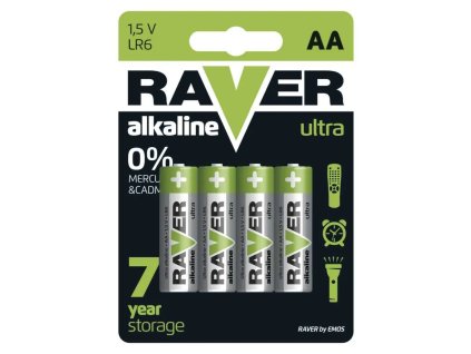 Baterie alkalická Raver Ultra AA (LR6) tužková 4ks