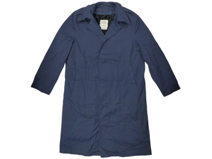 Trenčkot jednořadý nepromokavý plášť s vložkou modrý popelín Coat All Weather USAF originál