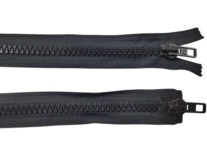 Zip dvoucestný kovový 80 cm dělitelný kostěný černý US originál