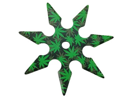 Vrhací hvězdice 7 hrotů Ninja Shuriken Cannabis (Marijuana)