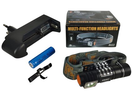 Čelovka LED Cree svítilna s nabíječkou HT-3413