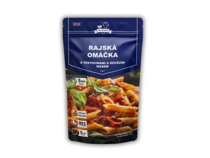 Rajská omáčka s těstovinami a hovězím masem FDC mrazem sušené Lyo