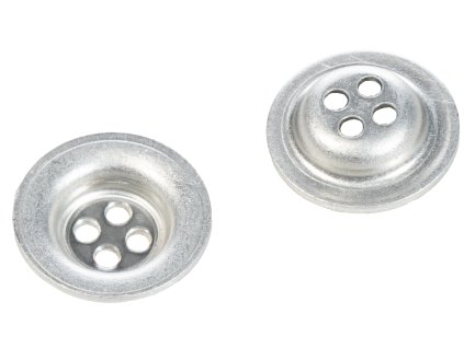 Knoflík na celtu 17mm čtyřdírkový hliníkový šedý