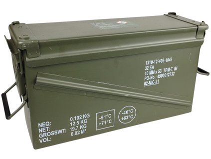 Bedna muniční plechová schránka PA-120 pro 40mm granáty