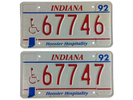 Americká státní poznávací značka Indiana USA