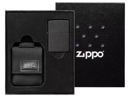 Zippo® sada zapalovač Black Crackle™ a taktické pouzdro Molle Black