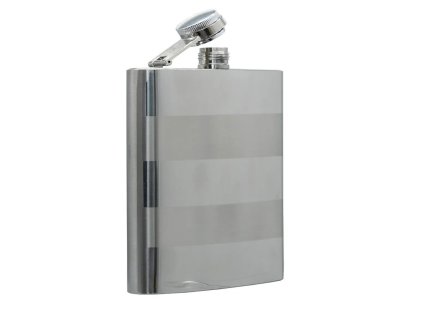 Likérka placatka 9oz. (266ml) pruhy nerez