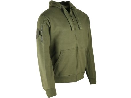 Taktická mikina Spec-Ops s kapucí na zip zelená Velcro Kombat®