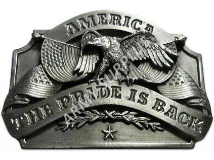 Přezka na opasek Western AMERICA - THE PRIDE IS BACK - starozinek B0966