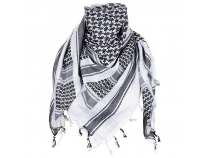 Šátek bavlněný palestina bílá/černá (shemagh, arafat) MFH® 16503A