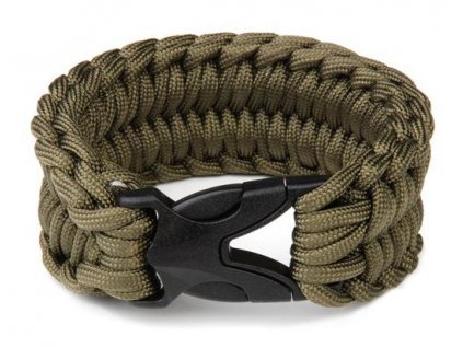 Náramek paracord dvojitý 23cm oliv