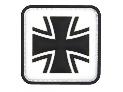 Nášivka německý kříž černá/bílá 3D PVC suchý zip