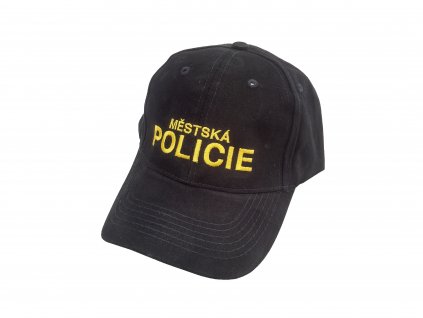 Čepice kšiltovka baseball Městská Policie žlutý nápis