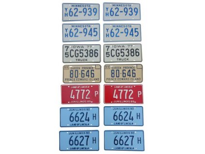 Poznávací značka na auto (License Plates) USA různé země 2 kusy