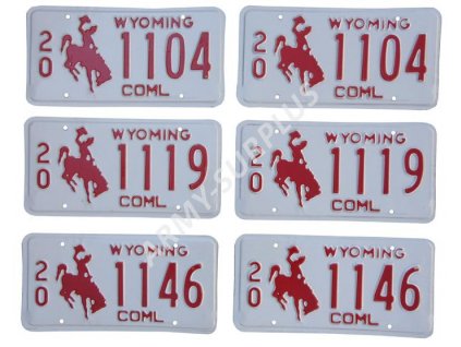 Poznávací značka na auto (License Plates) USA Wyoming 2 kusy