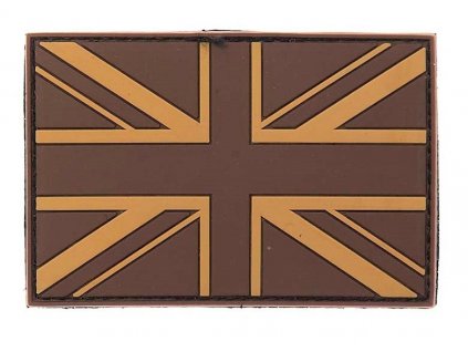 Nášivka britská vlajka Velká Británie 3D PVC suchý zip desert