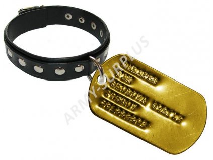 Identifikační známky zlaté pro domácí mazlíčky (psy, kočky) dog tags - ražba ID známek