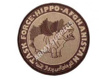 Nášivka Task Force Hippo Afghanistan písková pouštní coyote velcro