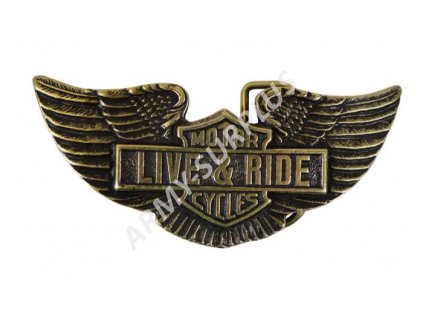 Přezka na opasek Motorcycles Live and Ride Harley Davidson - mosaz