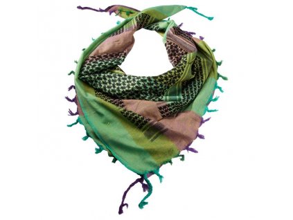 Šátek bavlněný palestina Multicolor 2 zelená/žlutá/fialová/modrá/černá (shemagh, arafat) MMB®