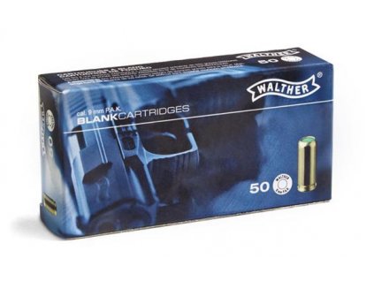 Plynové náboje (expanzní nábojka) 9mm PAK Blanc (slepý, poplašňák, startovací) Walther 50ks 4.1341
