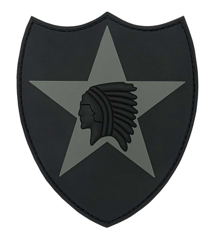 101. INC Nášivka 3D PVC 2nd Infantry (indián) šedá