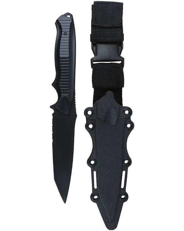 KOMBAT UK Nůž tréninkový Tanto Plastic Airsoft Knife Kombat s pouzdrem černý