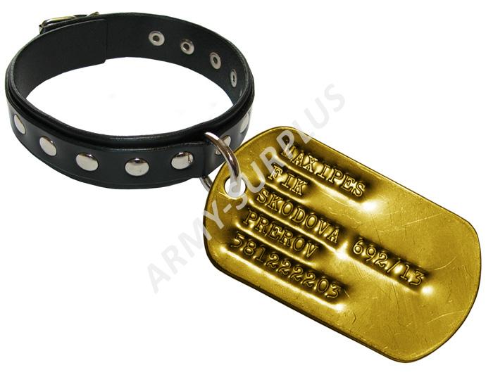 ČESKÝ VÝROBCE Identifikační známky zlaté pro domácí mazlíčky (psy, kočky) dog tags - ražba ID známek