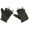 Rukavice lovecké fleece oliv překlápěcí