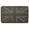 Nášivka vlajka Velká Británie Velcro 3D PVC 8 x 5cm oliv 36507D