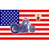 Vlajka USA s motorkou (chopper) 90x150cm č.77
