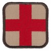 Nášivka Medic červený kříž vyšívaná červená/desert sz B-36