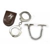 Pouta řetízkové, svěrací RALK se dvěma klíčky a koženou sumkou (pouzdrem) a předváděcími řetízky