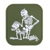 Nášivka 3D kostlivci PVC suchý zip velcro oliv