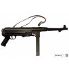 Samopal 9mm MP40 s koženým popruhem Německo WWII sklopná pažba