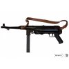 Samopal 9mm MP40 s koženým popruhem Německo WWII sklopná pažba