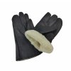 Rukavice kožené čtyřprsté zimní s kožíškem černé