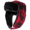 Zimní ušanka beranice Lumberjack červeno/černá kostkovaná FoX® Outdoor