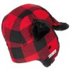 Zimní ušanka beranice Lumberjack červeno/černá kostkovaná FoX® Outdoor