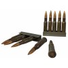 Maketa nábojový pás 5ran Nb 7,62x54R školní se železnou střelou páskovaná