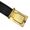 Kožený pásek černý 29 mm spona zlatá NL