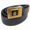 Kožený pásek černý 29 mm spona zlatá NL