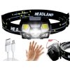 Čelovka se senzorem 1200lm LED Cree Xpe+COB nabíjecí USB