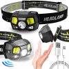 Čelovka se senzorem 1200lm LED Cree Xpe+COB nabíjecí USB